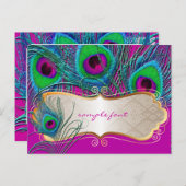 PixDezines psychedelische pauw+gouden sierstrip la Briefkaart (Voorkant / Achterkant)