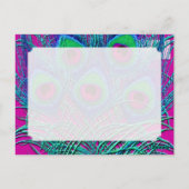 PixDezines psychedelische pauw+gouden sierstrip la Briefkaart (Achterkant)