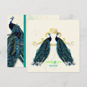 PixDezines psychedelische pauw/kobaltblauw Kaart
