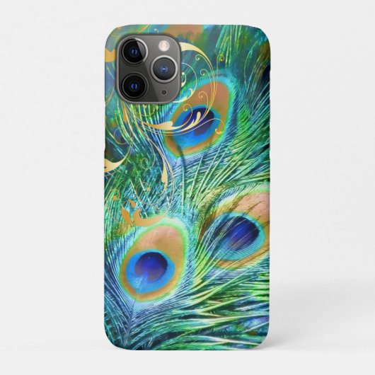 PixDezines Psychedelische Pauw+krullen Cas Case-Mate iPhone Case (Achterkant)