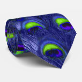 PixDezines Psychedelische Pauw/Lime/Paars Stropdas (Opgerold)