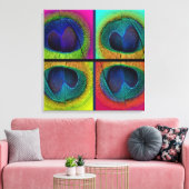 PixDezines Psychedelische Pauw, popart op canvas Afdruk (Insitu (Woonkamer))