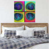 PixDezines Psychedelische Pauw, popart op canvas Afdruk (Insitu (Slaapkamer))