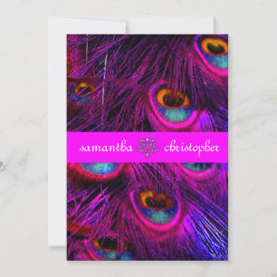 PixDezines psychedelische pauwenveer/roze Kaart