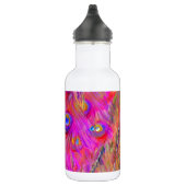 PixDezines psychedelische roze pauw veer Waterfles (Rechts)