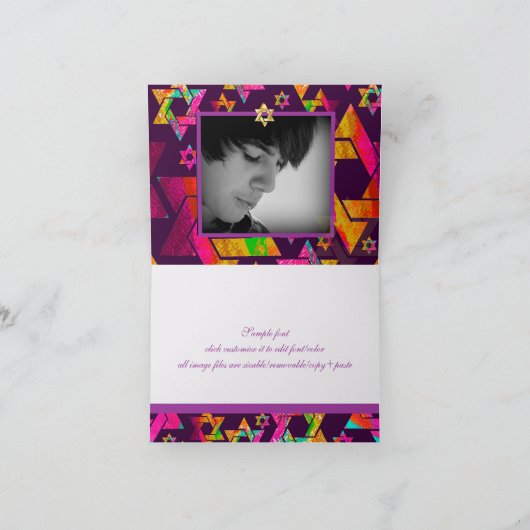 PixDezines psychedelische sterren/dank u/DIYcolor! Bedankkaart (Binnen)