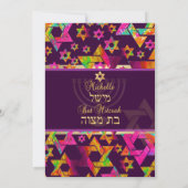 PixDezines psychedelische sterren/Mitzvah/diy kleu Kaart (Achterkant)