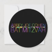 PixDezines psychedelische sterren/neon/bat mitzvah Kaart (Voorkant)