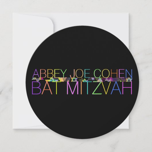 PixDezines psychedelische sterren/neon/bat mitzvah Kaart (Voorkant)