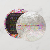 PixDezines psychedelische sterren/neon/bat mitzvah Kaart (Voorkant / Achterkant)