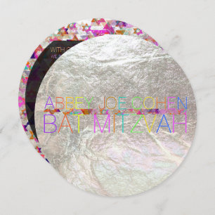 PixDezines psychedelische sterren/neon/bat mitzvah Kaart
