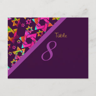 PixDezines psychedelische sterren, tafel geen kaar Briefkaart