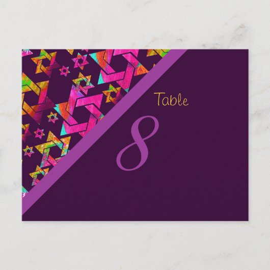 PixDezines psychedelische sterren, tafel geen kaar Briefkaart (Voorkant)