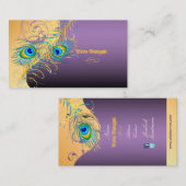 PixDezines psychedellic Pauw+lavendelblauw Visitekaartje (Voorkant / Achterkant)