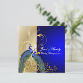 PixDezines psychedische pauw/cobaltblauw Kaart (Staand voorkant)