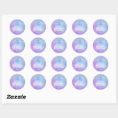 PixDezines Quinceanera Aqua+Violet Gown Ronde Sticker (Vel)