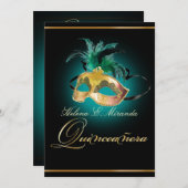 PixDezines Quinceanera/blauwgroen/DIY kleur! Kaart (Voorkant / Achterkant)