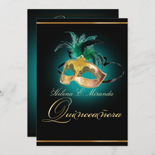 PixDezines Quinceanera/blauwgroen/DIY kleur! Kaart (Voorkant / Achterkant)