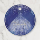 PixDezines Quinceanera Blue Ombre Bedankjes Labels (Voorkant)