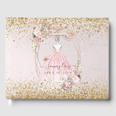 PixDezines Quinceanera Blush Pink Gold H2 Gastenboek (Voorkant)
