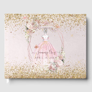 PixDezines Quinceanera Blush Pink Gold H2 Gastenboek