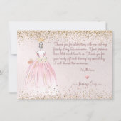 PixDezines Quinceanera Blush Pink - Hartelijk dank Kaart (Achterkant)