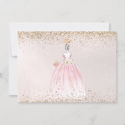 PixDezines Quinceanera Blush Roze sparen de Datum Kaart (Achterkant)