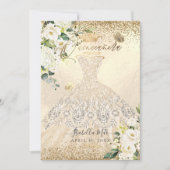 PixDezines Quinceanera champagne gouden glittersju Kaart (Voorkant)