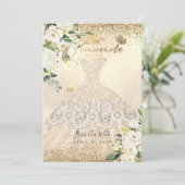 PixDezines Quinceanera champagne gouden glittersju Kaart (Staand voorkant)