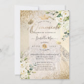 PixDezines Quinceanera champagne gouden glittersju Kaart (Achterkant)