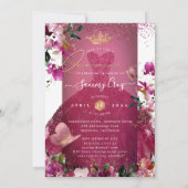 PixDezines Quinceanera Cherry Red Dress Kaart (Achterkant)