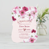 PixDezines Quinceañera/Dark Cherry Blossom Kaart (Staand voorkant)