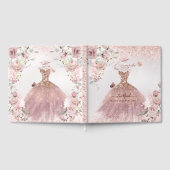 PixDezines Quinceanera Dusty Roos Gold Gown Gastenboek (Volledig)