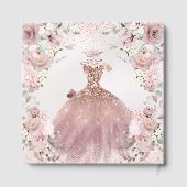 PixDezines Quinceanera Dusty Roos Gold Gown Gastenboek (Achterkant)