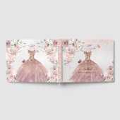 PixDezines Quinceanera Dusty Roos Gold Gown Gastenboek (Volledig)