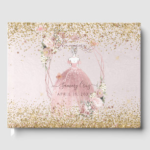 PixDezines Quinceanera Dusty Roos Gold H2 Gastenboek