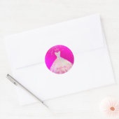 PixDezines Quinceanera Flashy Pink+Sparkle Blush Ronde Sticker (Envelop)