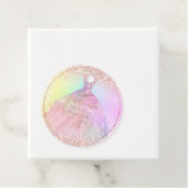 PixDezines Quinceanera Glitter Cotton Snoep Gown Bedankjes Labels (In situ)