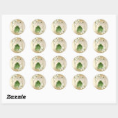 PixDezines Quinceanera H2 Emerald Green Dress Ronde Sticker (Vel)