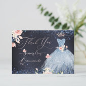 PixDezines Quinceanera Hartelijk dank Bedankkaart (Staand voorkant)