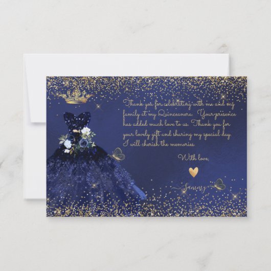 PixDezines Quinceanera Hartelijk dank voor uw mari Kaart (Achterkant)