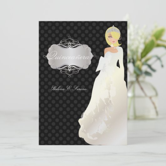 PixDezines Quinceañera/Quince años princess Kaart (Staand voorkant)