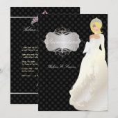 PixDezines Quinceañera/Quince años princess Kaart (Voorkant / Achterkant)