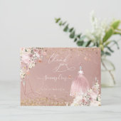 PixDezines Quinceanera Roos Gold Hartelijk dank Kaart (Staand voorkant)