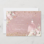 PixDezines Quinceanera Roos Gold Save the Date  Kaart (Voorkant)