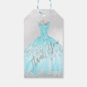 PixDezines Quinceanera Sparkle Blue Ombre Gown Cadeaulabel (Achterkant)