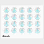 PixDezines Quinceanera Sparkle Blue Ombre Gown Ronde Sticker (Vel)