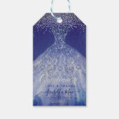 PixDezines Quinceanera Sparkle Gown, Blue Ombre Cadeaulabel (Voorkant)