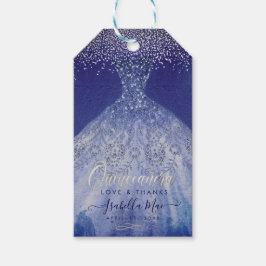 PixDezines Quinceanera Sparkle Gown, Blue Ombre Cadeaulabel