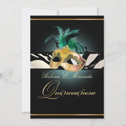 PixDezines Quincenera/blauwgroen Zebra/DIY kleur!! Kaart (Voorkant)